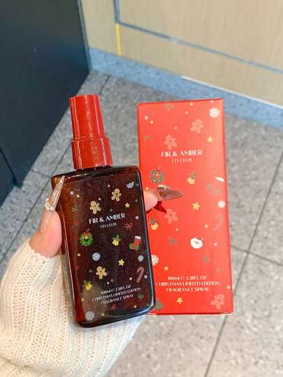 1pc 100ml Christmas Limited Edition Series Fragrance Spray, High-Quality Fragrances, Master-Blended Long-Lasting Air Freshener For Women, Niche Fragrance, Large Capacity, 2 Scents, Niche Fragrance Types, The Best Gift Choice For Deodorization And Fragrance Enhancement In Any Occasion