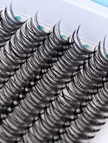 240PCS Cluster False Eyelashes Individual Eyelash Extensions, D Curl, 10-16mm DIY Eyelash Extension Set, 10D+20D+30D Waterproof False Eyelashes, Natural Lengthening & Super Voluminous & Flowy & Ultra Soft & Lightweight Reusable Segment Lashes, With Eyelash Glue And Tweezers, Skin-Friendly, Enlarges Eyes - White - View 12