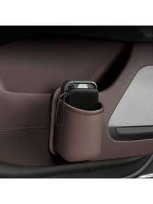 1pc Car Door Storage Rack, PU Leather Material, Multi-Functional Storage Organizer With Phone Holder, Trash Can, Tissue Box, Waterproof Lining - Anti-Slip & Anti-Spill, Fits Car Armrest Slot, Suitable For Family Travel, Daily Commute And Most Car Models - Multicolor - View 1