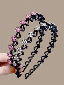 2/4件装儿童可爱花朵水晶发箍，简约时尚卡通发带，百搭优雅可爱女孩发饰 - 彩色 - 查看 13
