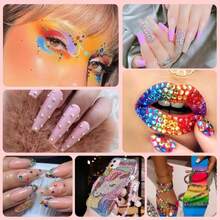 18000Pcs Resin Jelly Rhinestones For Bedazzling, Multicolor 3mm Flatback Rainbow Gems, Bedazzling Crystal With 4Pcs 2.5g Jewelry Glue, Rhinestone Picker For DIY Crafting Clothes Shoes Nail Art - Màu B - Xem 7