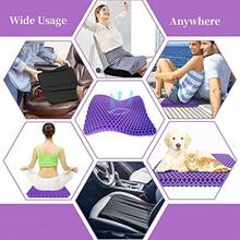 XZGB Gel Seat Cushion For Long Sitting Double Thick Office Desk Home Wheelchair Seat Cushions For Back Hip Sciatica Tailbone Pain Sore Pressure Relief Gel Cooling Game Chair Pads For Car Truck Driver - Purple - View 6