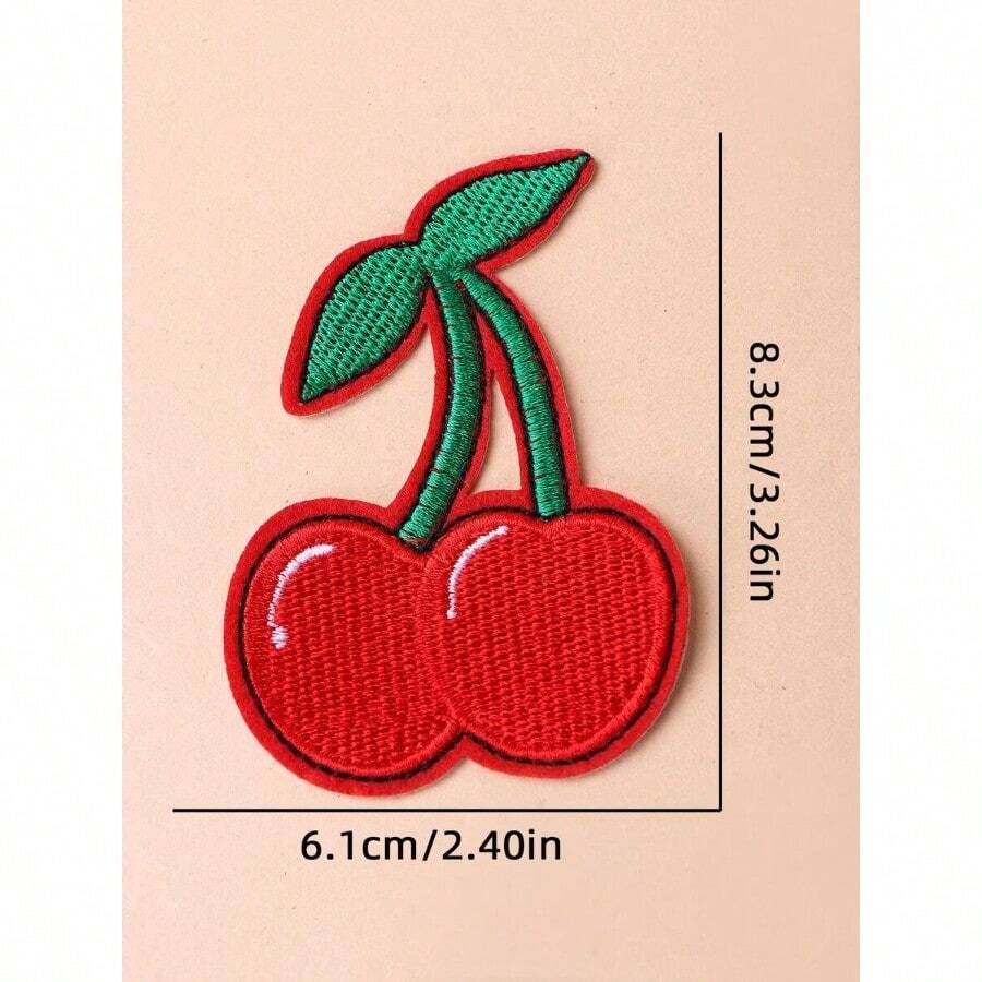 2pcs Cherry Shaped Iron-On Patch - Multicolor - View 1