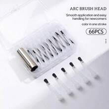 50Pcs/Box Gel Nail Polish Glue Brush, Round Head Nail Brush, Replacement Nail Art Brush Liquid Applicators Manicure Tools - White - View 1