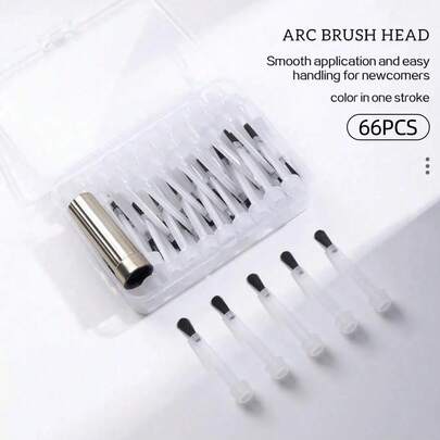 50Pcs/Box Gel Nail Polish Glue Brush, Round Head Nail Brush, Replacement Nail Art Brush Liquid Applicators Manicure Tools