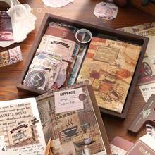 Kit Aesthetic de Papelería – 100+ Piezas con Papeles Decorativos, Tarjetas y Stickers - Verde Set Botánico - Ver 4