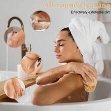 African Net Sponge With Knots,Authentic Exfoliating Bath Sponge For Deep Cleansing, Long-Lasting Body Scrub, Shower & Bath Accessories For Women & Men(Purple) - Gold - View 4