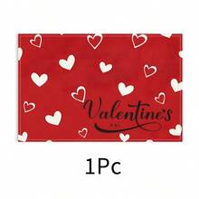 1件/4件装心形图案情人节节日餐垫，礼品餐垫，早餐餐垫，厨房配件，易于清洁，适用于家庭、餐厅、餐厅装饰、餐桌装饰、节日装饰 - 紅色 - 查看 26