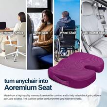 XZGB Gel Seat Cushion For Car Office - Memory Foam Pain Relief Chair Pillow Cushions - Tailbone Sciatica Coccyx Butt Lumbar Support Pad For Sitting Driving Traveling Mesh Purple - Purple - View 6