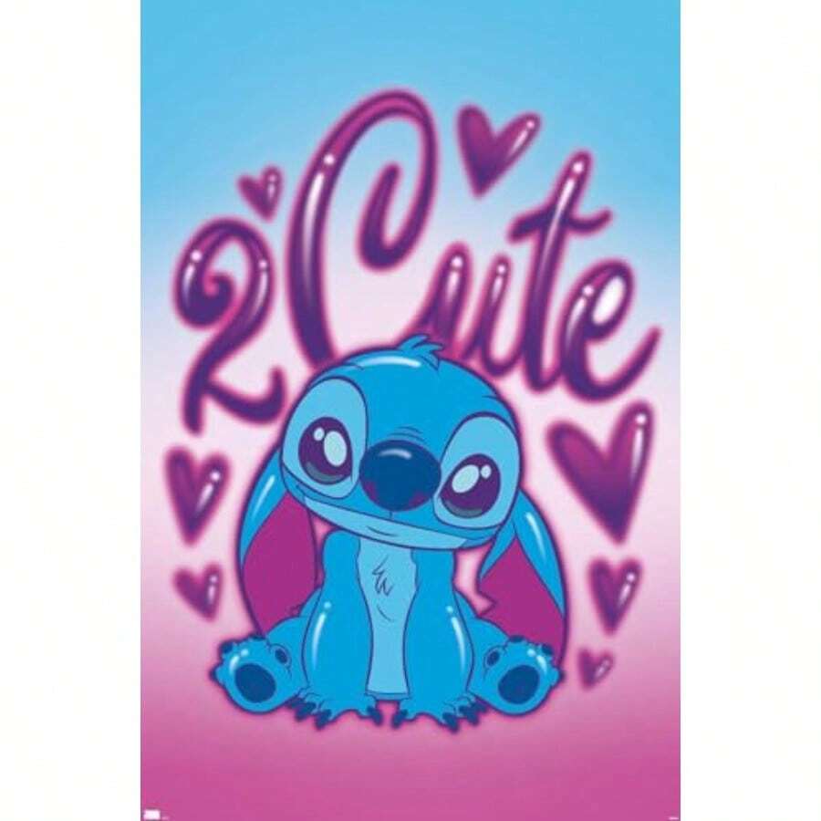 XZGB  International  Lilo And Stitch - 2 Cute Wall Poster 34L X 22.4W Unframed Version - như hình ảnh - Xem 1
