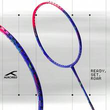 Powertek 1000 PRO Graphite Strung Badminton Racket With Full Racket Cover - Navy/Pink - View 6
