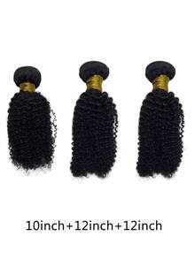 1/3 pachet extensii de păr uman afro creț, virgin, neprocesat, culoare neagră naturală, extensii de păr creț, extensii de păr uman creț, culoare neagră naturală, pentru femei, toate etniile, versatilitate în coafare, bucle voluminoase, pachete de păr uman afro creț
