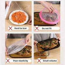 10/20/50/80/100/200/300pcs Food Wrap Covers, Shower Head Covers, Multi-Purpose Shrink Bags, Thickened Kitchen Food Wrap, Refrigerator Food Wrap, Elastic Stretchable Covers - Multicolor - View 3