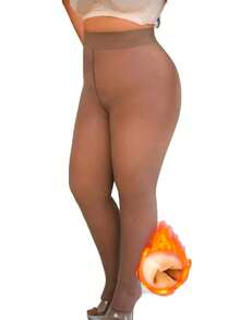 1双加厚保暖打底裤，女士高腰半透明打底裤，适合秋冬季穿着 - 彩色 - 查看 5