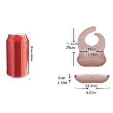 Washable Waterproof Silicone Baby Feeding Bib - Gray - View 3