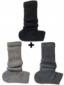 1/2/3 perechi de șosete pentru femei, șosete japoneze stivuite, șosete de toamnă și de iarnă, șosete lungi tricotate gri, acoperitoare pentru picioare cu mătase neagră, pentru a arăta subțire, șosete lungi JK de primăvară și de toamnă, pentru căldură de iarnă - Manșe pentru picioare și picioare - Vizualizare 18