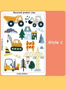 1pc Cartoon Vehicle Self-Adhesive Wall Sticker For Bedroom, Nursery Or Classroom Decoration, PVC Waterproof Moisture-Proof Sticker,Stickers,Wall Decal, Vinyl Decal For Home Decorations,Spring Decoration Items Refresh Your Home,Rama Decoration Stickers Gifts Birthday Graduation - Multicolor - View 17