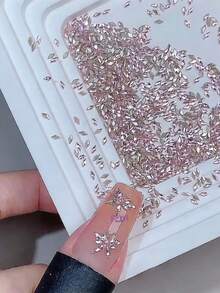 30pcs 3mm Flat Back Nail Diamonds - Premium Zirconia Rhinestones For 3D & Gel Nail Art Design - White - View 7