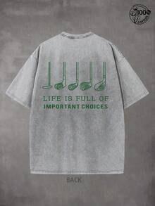 1 pieza de la nueva versión de la camiseta de golf Master, la camiseta de golf The Masters, que presenta el logotipo del torneo de golf Masters en la parte delantera y un gráfico de cuatro p - Gris - Ver 2