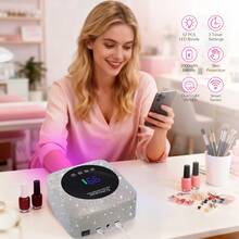 Professiona Rechargeable Nail Lamp With 3 Timer Settings, Smart Auto Sensor, 57 LED Beads & Power Bank Function For Gel Polish Curing - 美規A型插(110-127V) - 查看 3