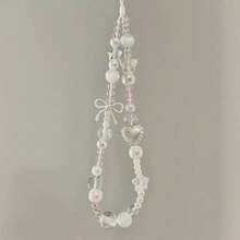 1件亚克力蝴蝶结手机挂绳，CCD相机吊坠，钥匙扣，手机壳配件 - 彩色 - 查看 1