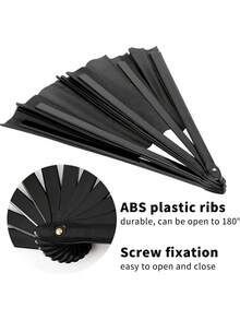 Abanico plegable de Kung Fu Tai Chi para baile de línea, adecuado para festivales de música, clubes, eventos, fiestas, baile, actuaciones (Negro) - multicolor - Ver 3