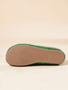 2026 Winter New Fashionable Sequin Thick Sole Wedge Snow Boots For Women, Mid-Calf, Warm Lined, Versatile - Green - View 10