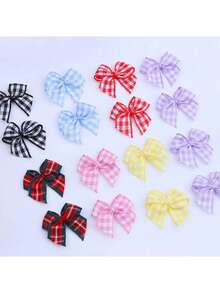 500/200/50/20pcs Christmas Gift Wrapping Bow - Handmade Red, Gold And Green Plaid Pattern Bow Decoration, Heart Bow, DIY Hand-Made Bow, Clothes, Bags, Bow, Suitable For Gifts And Handicrafts, Christmas, Christmas Decorations, New Year, New Year's Day, Valentine's Day, Mother's, Valentine's Day Party, Home Decor, Home Gifts - Multicolor - View 11