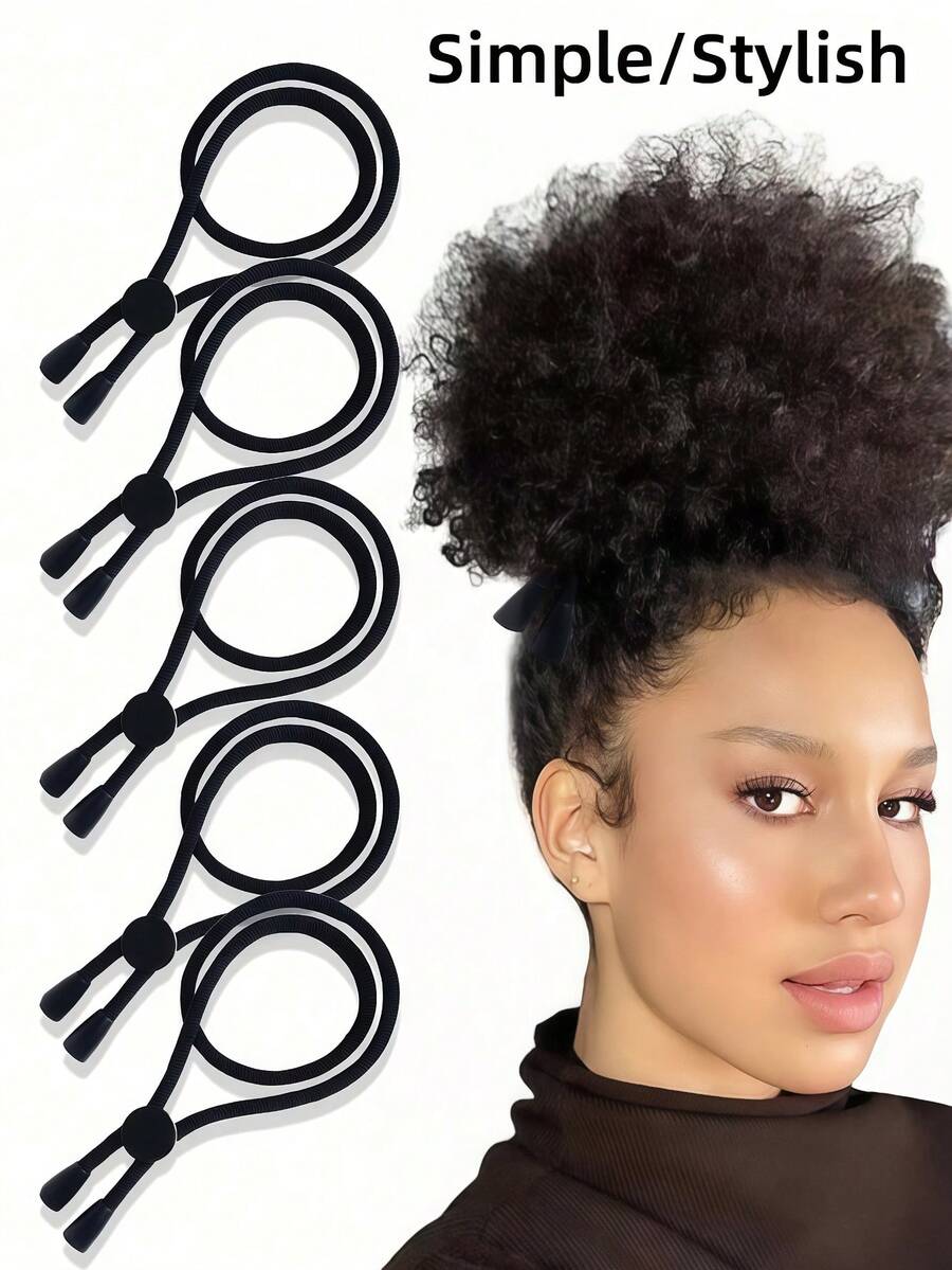 2 chiếc dây buộc tóc điều chỉnh được cho kiểu tóc búi Afro, tóc đuôi ngựa, kiểu tóc xoăn - Dây buộc tóc cơ bản cho phụ nữ và bé gái, phụ kiện tóc, dây chun buộc tóc, dây buộc tóc bằng cao su, phụ kiện buộc tóc, phụ kiện ngày lễ, lễ hội, tiệc tùng. - Nhiều màu - Xem 1