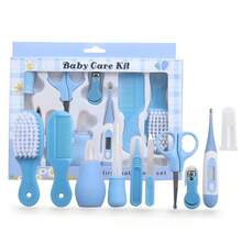 Baby Hygiene Kit For Newborns (Up To 13 Items): Essential Newborn Care Kit - Includes Hair Clipper, Brush, Nail Clipper, And Comb - 藍色 - 查看 5