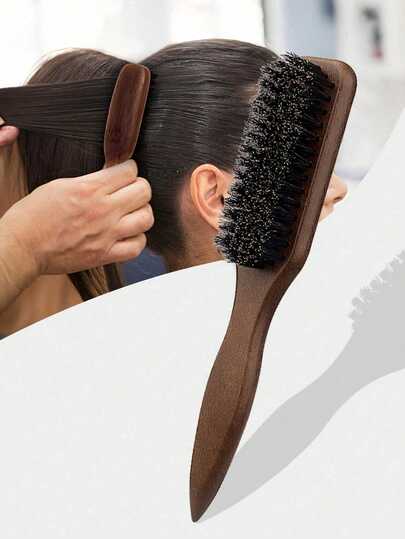 Unisex Boar Bristle Hair & Beard Brush - Fragrance-Free Professional Hairstyling Brush, Suitable For Thick/Thin Hair, Can Clean Ombre Hair And Trim, Create Smooth Hairstyles