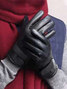 1 paire de gants d'hiver  de haute qualité, sensibles à l'écran tactile, doublure en polaire pour la chaleur, coupe-vent, imperméable, antidérapant, durable, léger, convient aux hommes et aux femmes, idéal pour le cyclisme, la moto, les déplacements par temps froid - Multicolore - Voir 5