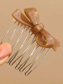 1pc Elegant Bow Hairpin Hair Clip Bun Maker Hair Accessory, Suitable For Eid, Mother's Day, Pride Month, Back To School, Easter, Holiday Gift, Hair Accessories, Combs, Side Comb - Multicolor - View 5