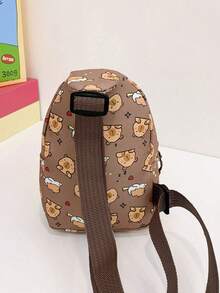 Borsa a tracolla per bambini con simpatica stampa a capibara, borsa da sport leggera e casual da indossare in vita o a tracolla, borsa marsupio da viaggio all'aperto con cinturino regolabile, borsa a tracolla per il cellulare e le monete per uso quotidiano - Castano - Visualizzare 2