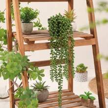 1/2pcs Artificial Plants, Hanging Potted Plants, Wall Hanging Rack Decor, Suitable For Indoor, Outdoor, Living Room Shelf Decor, Home Decor, Room Decor, Garden Decoration, Wall Decoration - Pearl - View 3