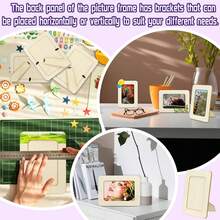 12 قطعة إطار صور خشبي مع 12 لون طلاء و2 فرشاة، مناسب للصنع اليدوي، مقاس الصورة 4 * 6 بوصة، إطارات خشبية قائمة DIY غير مكتملة، رائعة كهدية عيد ميلاد وعيد الميلاد للحرف اليدوية والديكور - متعدد الألوان - مشاهدة 5