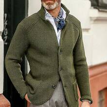 Men Sports Cardigans - Army Green - View 1