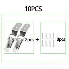 FNANSI 10Pcs [2 Locks + 8 Screws] 90-Degree Spring Toggle Lock Latch, Heavy Duty Draw Latch Clamp With Adjustable Tension, Stainless Steel Antirust Buckle For Boxe, Case, Tool Chests, Cabinets, Trunks, Industrial Equipment, Fastener Locking Hasp With Screws - Silver - View 7