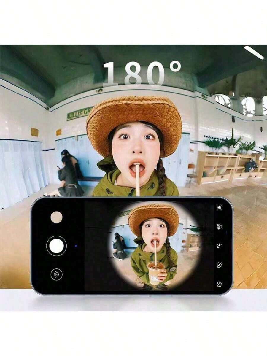 2-In-1 0.45X Super Wide Angle & Macro Lens, Universal Clip-On Smartphone Camera Lens - Black - View 1