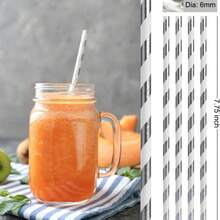 100pcs/25pcs Silver & White Disposable Paper Straws, Suitable For Wedding, Party, Bar, Beach And Other Occasions