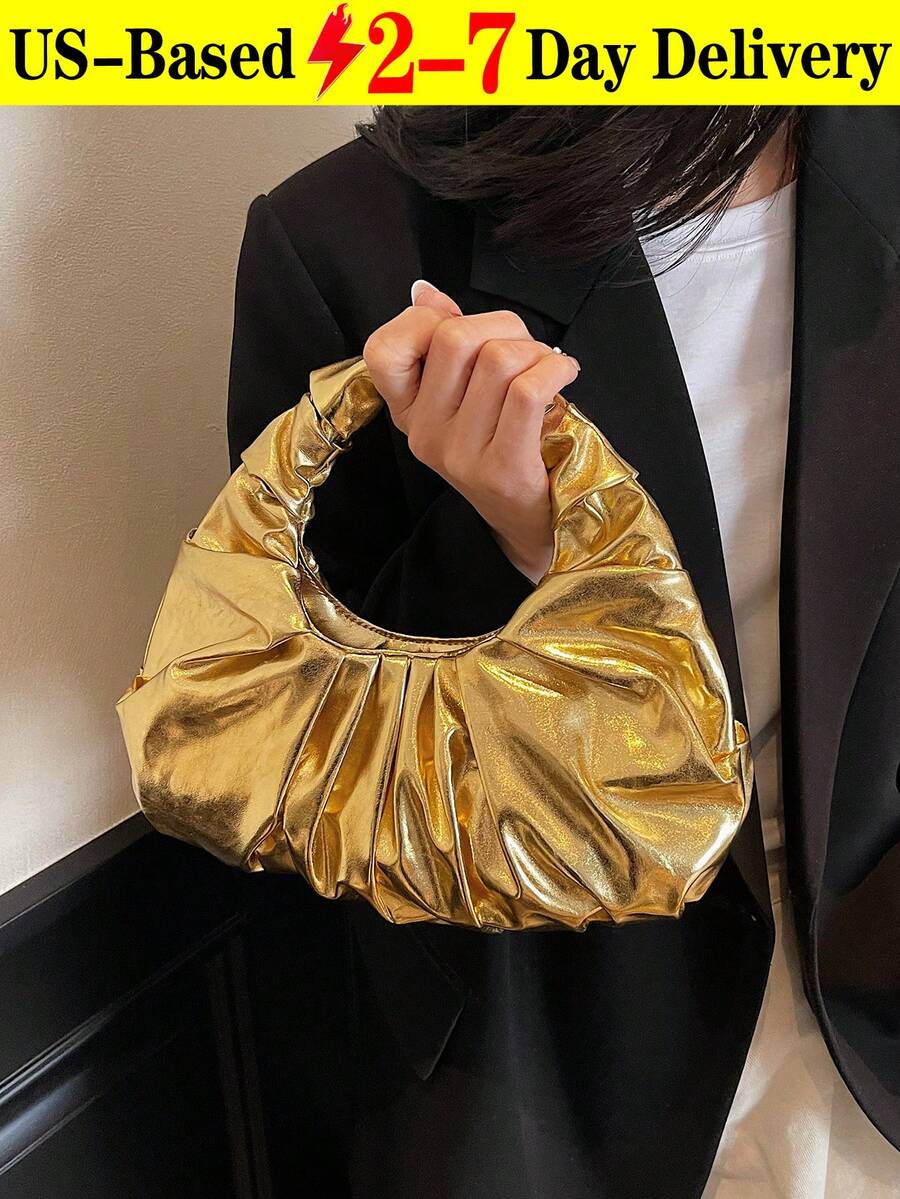 Cloud Pleated Handbag For Women, Versatile Convertible Crossbody Purse For Daily Errands, Shopping, And Travel.Ladies' Cloud Pleated Tote Bag, New Stylish Shoulder Crossbody Bag, Casual Handbag For Daily Use, Shopping, Travel.Bestseller In Art Exhibition Outfit Crush.This Puffy Cloud Pleated Handbag For Women Is A Textured Soft Tote Featuring An Adjustable Shoulder Strap, Designed As A Versatile Convertible Crossbody Purse Perfect For Daily Errands, Shopping, And Travel. Keywords: Cloud Handbag, Pleated Purse, Puffy Bag, Soft Tote Bag, Adjustable Shoulder Strap, Convertible Crossbody, Daily Use Bag, Shopping Tote, Travel Purse, Casual Handbag, Women's Accessory, Lightweight Bag, Ergonomic Purse, Minimalist Design, Street Style Bag, Farmer's Market Tote, Weekend Bag, Brunch Bag. - Vàng - Xem 1