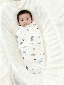 1件装新生儿襁褓毯，0-3个月婴儿襁褓，新生儿包巾，可穿戴婴儿毯，婴儿襁褓包裹，方便更换尿布的襁褓，婴儿可穿戴毯，婴儿襁褓 - 無帽蝴蝶裎裹巾巾 - 查看 5