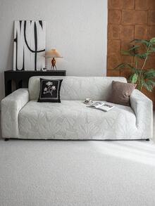 1pc Jacquard Solid Color Stretch Full Coverage Sofa Cover, Minimalist Style Pet-Friendly Anti-Slip Anti-Dirty Anti-Scratch, Suitable For All Seasons, Machine Washable, Holiday & Home Decor Sofa Protector - Light Grey - View 6