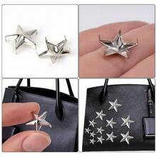 50/100颗/包 金属银色星星铆钉，DIY服装鞋包手工配饰，朋克皮革铆钉尖钉纽扣 - 彩色 - 查看 5
