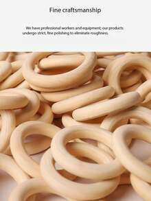 5pcs-50pcs 20-80mm Unfinished Wooden Rings Multiple Sizes Solid Color Natural Wood Circle Rings For Macrame Craft Jewelry Decorative Wooden Hoops - Wood Color - View 7