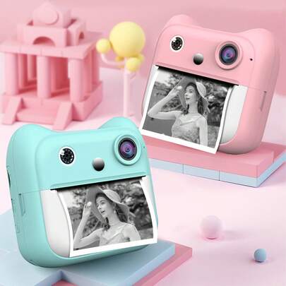 Instant Print Digital Camera For Kids & Teens, Built-In Music, Games, Multi-Frame Filters, Delay Print (10s/5s/3s), USB Charging, Pink - Perfect Christmas & Birthday Gift For Children, Teenagers & Adults, Interactive Entertainment, Fun Design, High-Definition Imaging. Christmas, Thanksgiving, New Year Gift Toy