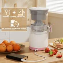 1pc Exprimidor de Cítricos Multifunción Portátil - Recargable por USB, Extractor Automático de Naranja y Limón Frescos con Función de Separación, Herramienta de Cocina Fácil de Usar para Exprimido Fresco,| Gadget de Cocina Moderno| Embudo Transparente, Exprimidor Portátil - Multicolor - Ver 7