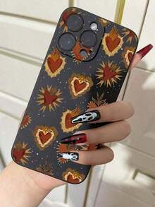 1pc Creative Heart-Shaped Soft Protective Case Compatible With IPhone - Multicolor - View 1