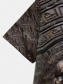 Men'S 3D Digital Print Ancient Egypt Anubis T-Shirt - Black Casual Short Sleeve Crew Neck, Comfortable & Versatile For Casual Attire And Sports, Perfect Gift For Men, Casual Summer Wear |   Bold Graphic Tee |   Durable Print Shirt - Màu sắc hỗn hợp - Xem 6