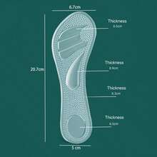 1 Pair Women's 3/4 Length Soft Self-Adhesive Adjustable Arch Support Anti-Slip Half-Size Shoe Inserts For Summer High Heels, Sandals And Shoes - Clear - View 3